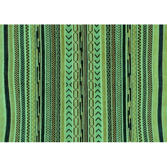 Ahgly Company Indoor Rectangle Abstract Turquoise Blue Modern Area Rugs, 3' x 5'