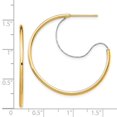 thumbnail image 3 of Diamond2Deal 14k Two-tone Gold Large Wire Polished Hoop Earrings for Women (L- 1.34 in, W-1.19 in), 3 of 3