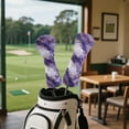 thumbnail image 4 of Yuyamidu Purple Marble Print Golf Club Head Covers for Drivers, Fairway Woods, and Hybrids, Waterproof Leather Head Covers Women Golf Headcover with Soft Lining, 4 of 7