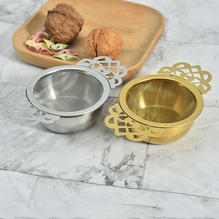 

Hexiuwan Tea Infuser Anti-rust Convenient 304 Stainless Steel Double Winged Handles Loose Leaf Tea Strainers for Home
