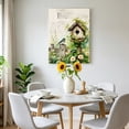 thumbnail image 6 of Canvas Wall Art Spring Florals Canvas Art Print Country Bird House Fence White Daisy Leaf Beige Pictures Wall Decor for Living Room Bedroom Artwork Decorations Stretched Framed Ready to Hang 12"x18", 6 of 9