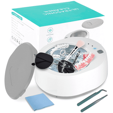 VONGEM Denture Cup，Denture Bath Case，Denture Holder，Ultrasonic Retainer Cleaner Machine,Portable Denture Cleaner Jewelry Cleaner,for Aligner , Mouth Guard, Braces ,Denture and All Dental Appliances