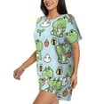 thumbnail image 2 of Lsque Cute Floral Frog Women's Short-Sleeved Pajama Set - 2 Piece Soft and Lightweight Sleepwear Set-4X-Large, 2 of 9