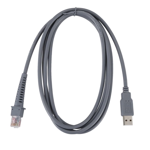 1 X USB A male to RJ45 Cable 7ft 2M Barcode Scanner LS4278 LS2208 2208AP,1 * bar code scanner serial cable,gray