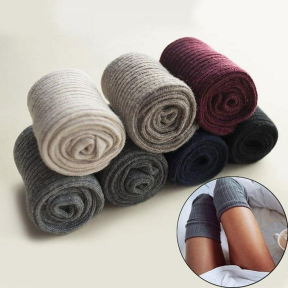 PBPBOX Winter Wool Thigh High Stockings Thickened Warm Over The Knee Socks For Dark Grey For Autumn Winter Wear