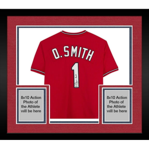 Framed Ozzie Smith St. Louis Cardinals Autographed Red Mitchell & Ness Authentic Jersey - Fanatics Authentic Certified