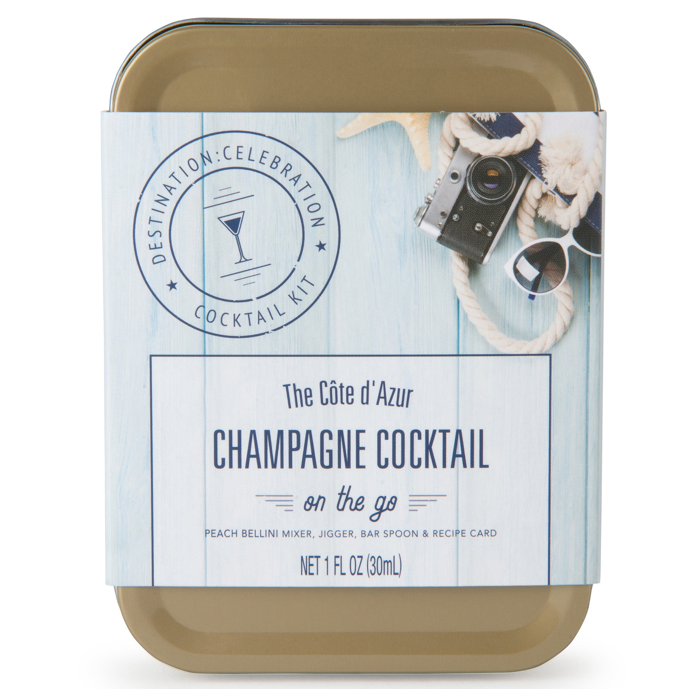 Thoughtfully Cocktails, Champagne Cocktail Mixer Travel Tin Gift Set (Contains NO Alcohol)