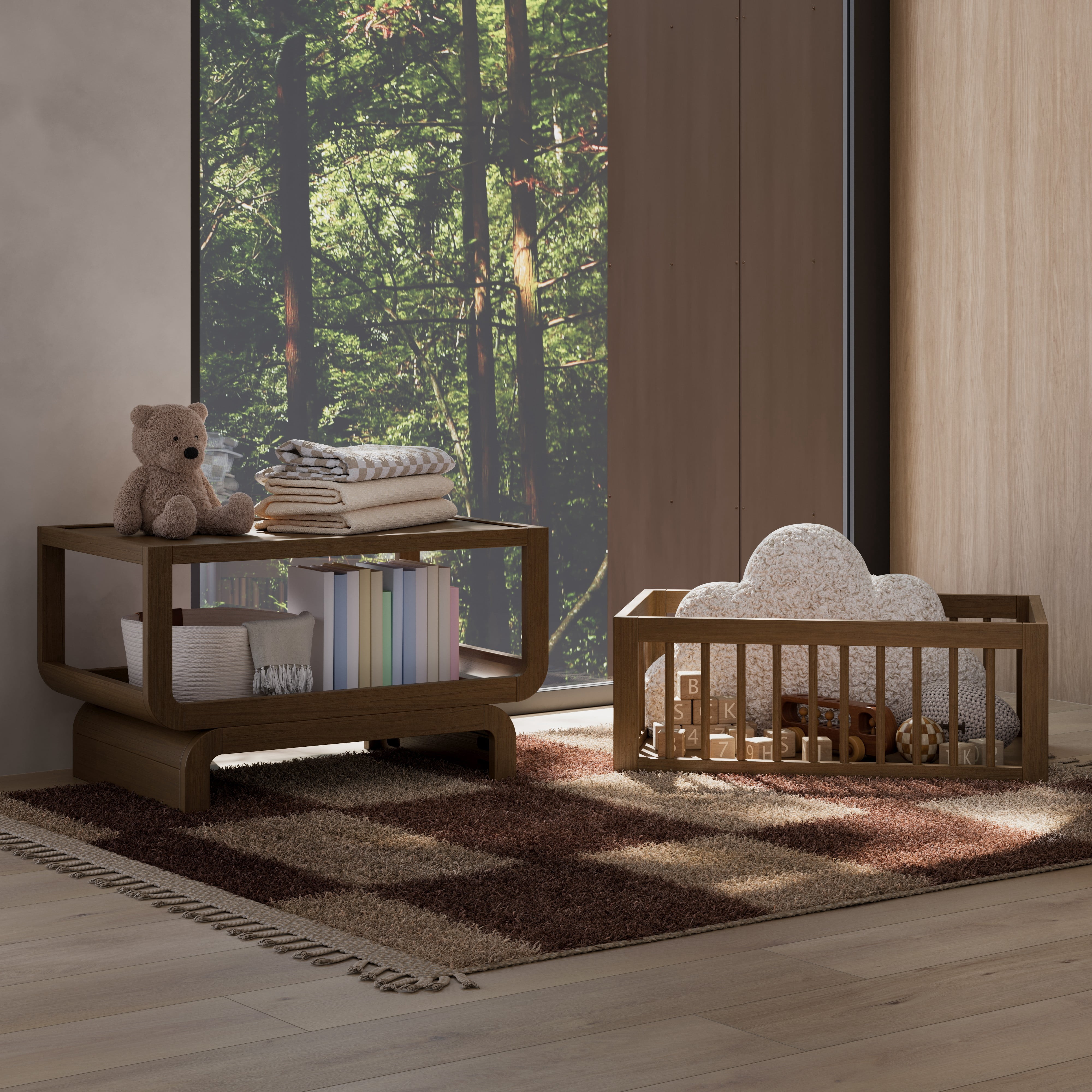 Art of Nursery by Storkcraft Santorini Deluxe Convertible Baby Bassinet, Hazelnut