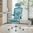 thumbnail image 4 of CONCETTA Ergonomic High-Back Mesh Office Chair with Footrest, Headrest, Lumbar Support, and Armrests, Reclining Computer Desk Chair on Wheels for Home Office Tasks, Blue, 4 of 10