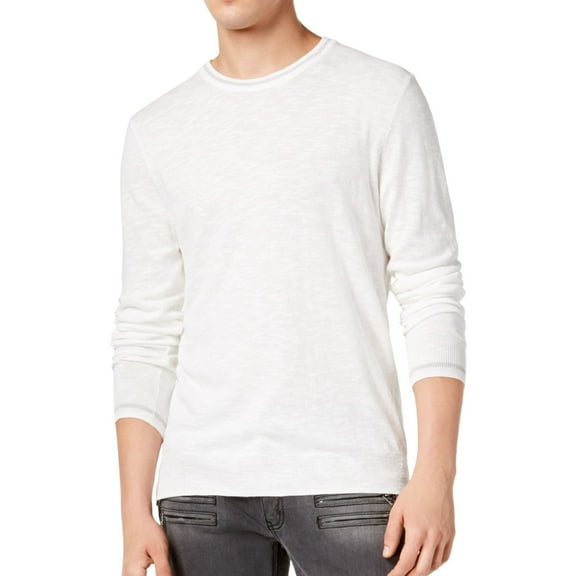 I-N-C Mens Contrast-Trim Pullover Sweater, White, X-Large