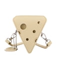 thumbnail image 1 of Creative Cheese Shape Cross Body Bags, Cute Triangle Cheese Shape Lipstick Shoulder Bag PU Handbag Small Wallet Purse Bag for Women, 1 of 5