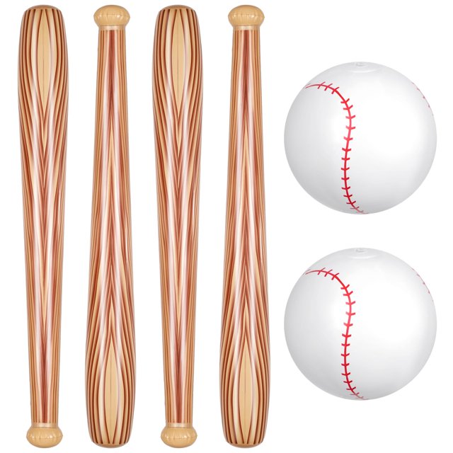 Juego de bates y pelotas de béisbol inflables Lewtemi, 6 unidades, 75 cm