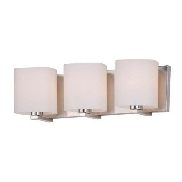 19 in. Wrap Three-Light Bath Vanity Wall Light, Satin Nickel