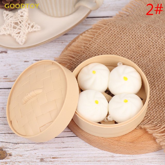 GOODTOY 1Set Bollo Relleno Al Vapor Squeeze Antiestrés Rebote Lento Alivio Del Estrés Juguete Caliente