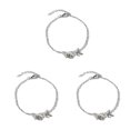 thumbnail image 4 of Minnieouse Anklets Stylish Silver Alloy Leaf Foot Trendy Chains Gifts Valentines Day Jewelry Bracelets Universal for Women Teen Girls Type1 NO1, 4 of 6