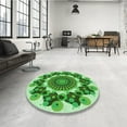 thumbnail image 4 of Ahgly Company Tapis d'Intérieur Lavable en Machine Carré Vert Forêt Transitionnelle, 4 Pieds Carré, 4 of 7
