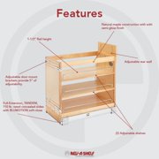 Rev-A-Shelf 11 Door/Drawer Base Soft-Close Cabinet Organizer, 448-BDDSC-11C