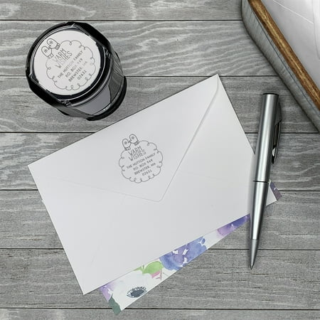 Personalized Round Self-Inking Rubber Stamp - Warm Wishes