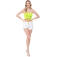 thumbnail image 6 of MixMatchy Women's Sexy Frill Knot Front Knit Strapless / Strap Tube Crop Top, 6 of 6