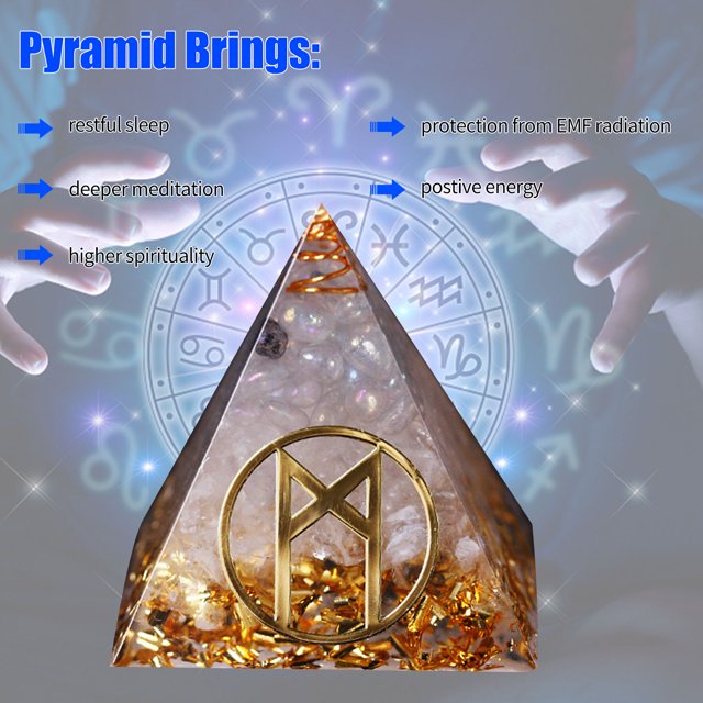 La pirámide de cristal atrae la abundancia de pirámides de orgón de cristal para obtener energía positiva Wdftyju Para estrenar