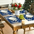 thumbnail image 3 of Luckky Christmas Placemats 12x18 Inch Set of 4, Xmas Snowflakes Winter Seasonal Holiday Farmhouse Kitchen Dining Table Decoration for Indoor Outdoor Dinner Party Decor (Blue), 3 of 7