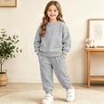 thumbnail image 2 of Girls Boys Classic Fleece Sweatsuit Kids Pullover Crewneck Sweatshirt and Jogger Sweatpants Tween Matching Tracksui𝘁 Pockets, 2 of 4