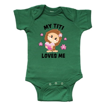 

Inktastic My Titi Loves Me with Bigfoot Gift Baby Girl Bodysuit