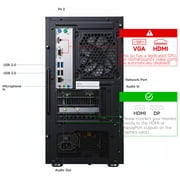 WIWB Gaming Desktop PC, R5-4500 RX 6500 XT 16GB DDR4 RAM, 512GB SSD Black