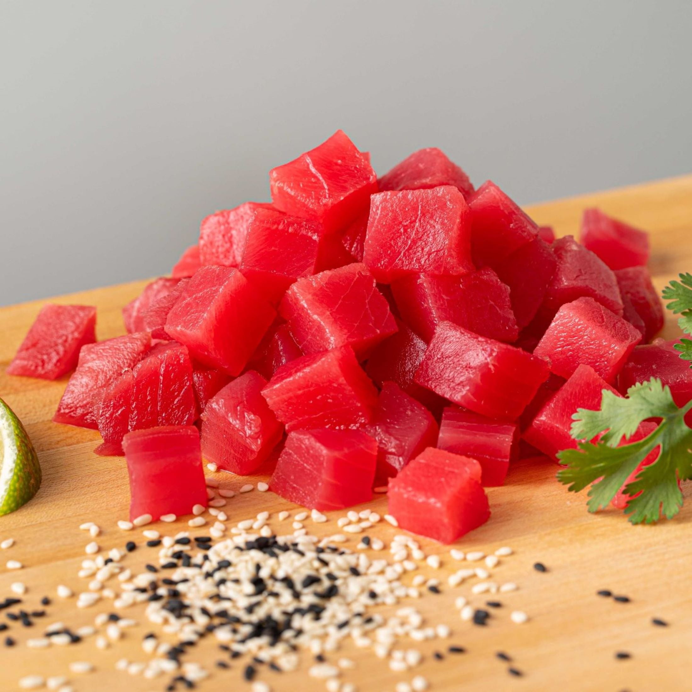 Ahi Tuna Poke Kit, Natural Blue, with Hawaiian-Inspired Sauce, 9 oz carton , (Frozen Ahi Tuna Cubes and Sauce Pack)