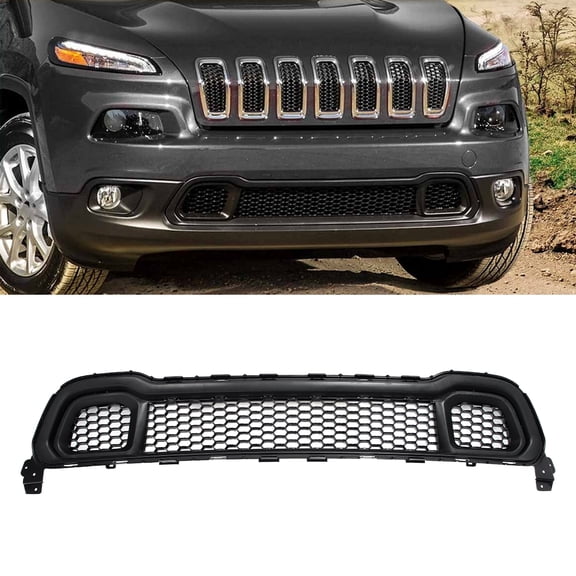 For Jeep Cherokee 2014 2015 2016 2017 2018 Front Bumper Grille W/ Surround Molding Trim