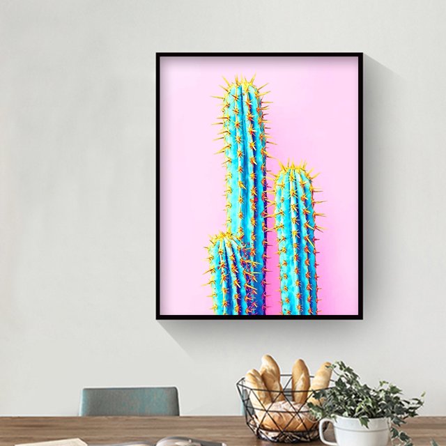 Cuadros Decorativos Dibujo de cactus DIY pintado sobre lienzo ilustraciones pintura al óleo moderna por Kit de números Ndcxsfigh Nuevos Originales