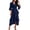 Navy, variant on Womens V Neck Pleated Dress with Ruffle Bell Sleeve & High Low Hem, Elegant Cocktail Wedding Guest Bridesmaid Evening Formal Midi Dress, Boho Summer Dresses for Women