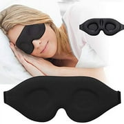 3D Sleep Mask, New Arrival Sleeping Eye Mask for Women Men, Contoured Cup Night Blindfold, Luxury Light Blocking Eye Cover, Molded Eye Shade with Adjustable Strap for Travel, Nap, Yoga, Black