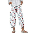 thumbnail image 2 of zanvin Pantalons en Lin pour Femmes, Mode Été Décontractée Poches Droites Imprimé Pantalons Cargo Femmes, 2 of 5