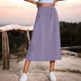thumbnail image 2 of FRSASU Women's Summer Satin Midi Skirt Lightweight Silk A-line Swing Skirt Elegant Casual Dress Purple, 2 of 6