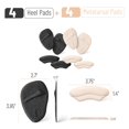 thumbnail image 2 of Almohadillas metatarsianas DR JK para mujer, 8 piezas, beige y negro, 2 of 6