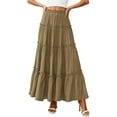 thumbnail image 5 of PRETTYGARDEN Women's Tiered Maxi Skirt Summer Spring Fashion High Waisted Long Flowy Casual Boho Beach Vacation Clothes, 5 of 10