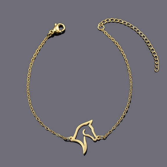 Unisex Horse Head Bracelet Alloy Electroplated Metal Bracelet Fashion Jewelry Gift
