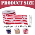 thumbnail image 3 of Patriotic Ribbon Wired, Red White Blue Star, Stripe & Plaid 4th of July Ribbon for Anniversary Decor, Independence Day & Memorial Day Crafts, Khaki, 3 of 9