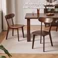 thumbnail image 4 of Solid Oak Dining Chairs Set of 2, Vintage Wooden Side Chairs for Farmhouse Kitchen or Restaurant, 4 of 9