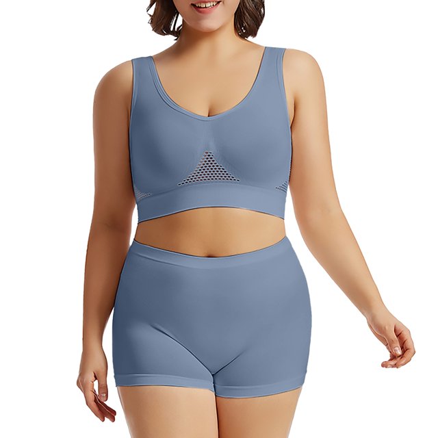 Sports Bra Women's Fitness Running Yoga Vest Without Rims Large Size Breathable Sports Bra Set