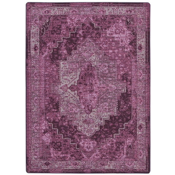Milliken Drayton Area Rug 4000174150 Saxon Aubergine Medallion Vines 2' 1" x 7' 8" Runner
