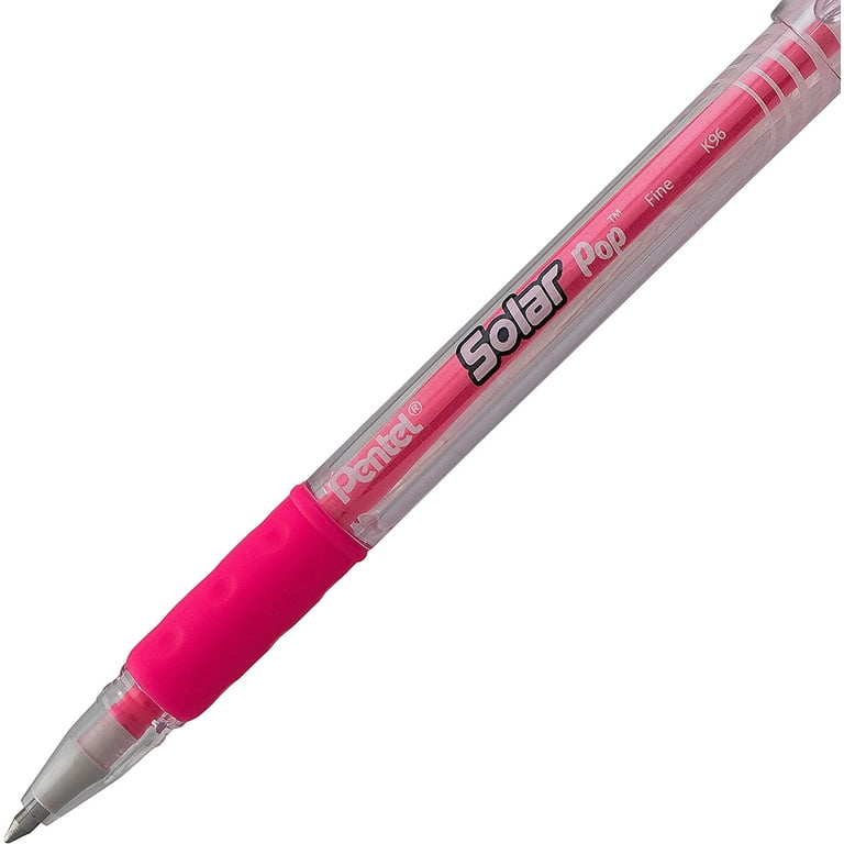 Pentel 2003634 0.6 mm Fine Line Solar Pop Neon Gel Pen,
