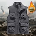 thumbnail image 2 of Gyujnb Jackets for Men,Men's Casual Vest Pocket Sleeveless Jacket Reversible Stand Collar Outerwear for Daily Wear Home Outdoor Hiking Winter Warm Layering,Winter Coats for Men,Size:XXL, 2 of 3