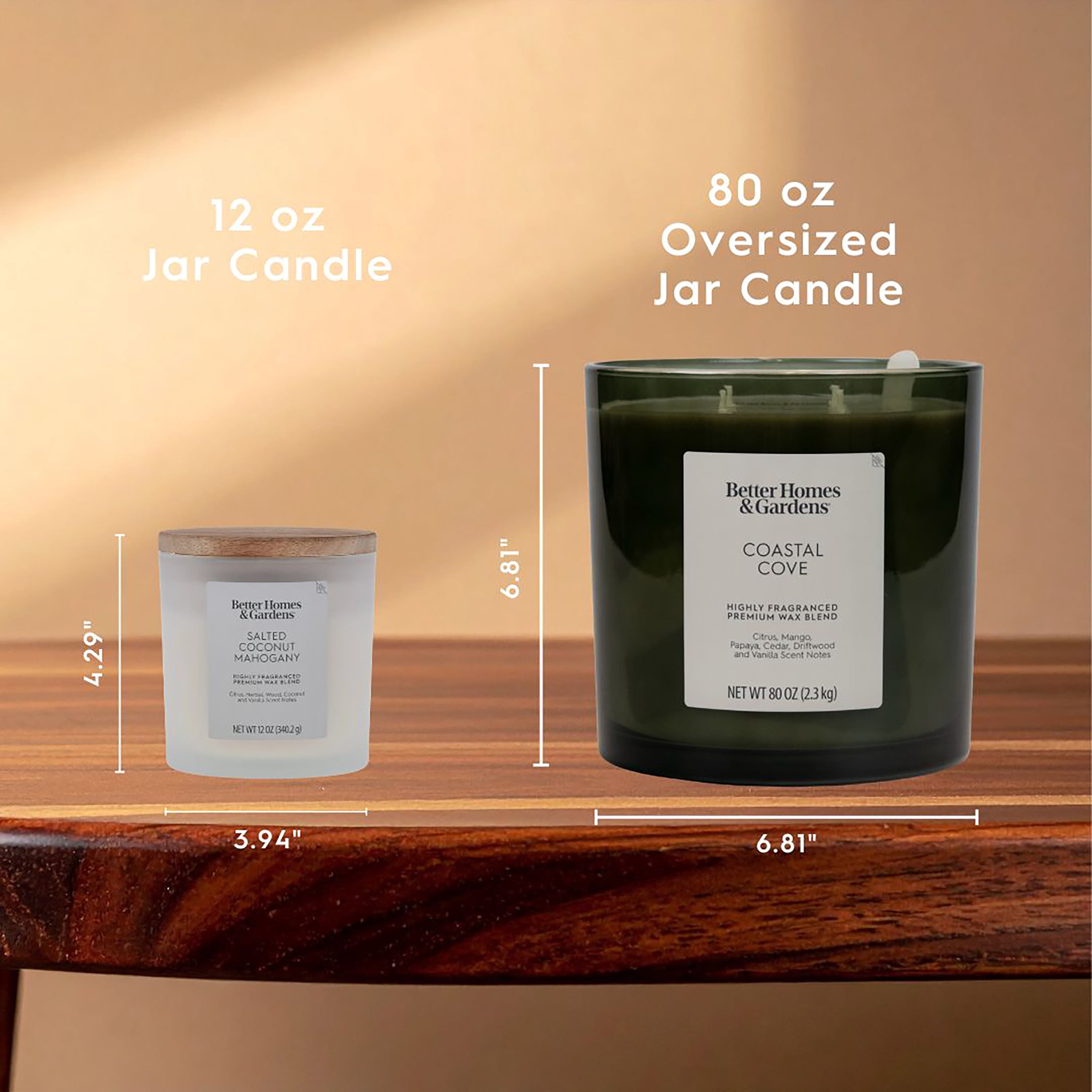 Better Homes & Gardens Coastal Cove Scented 4-Wick Large Oversized Jar Candle 80oz.