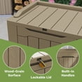 thumbnail image 2 of Patiowell 32 Gallon Resin Deck Box, Outdoor Storage Box for Patio Furniture, Deliveries, Pool Supplies,Waterproof and Lockable, Light Brown, 2 of 7