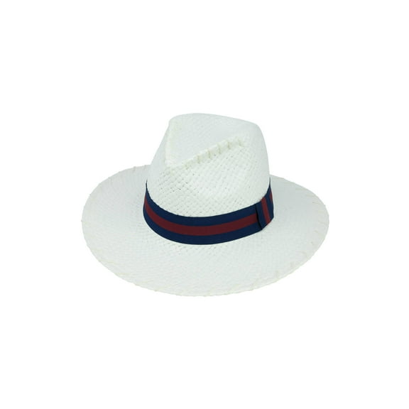 ChicHeadwear Womens Lala Paper Hat w/ Stitch - White