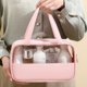 thumbnail image 4 of Conjunto de 3 piezas, bolsa de almacenamiento multifuncional de viaje impermeable transparente portátil, bolsa de lavado a cuadros para mujer, 4 of 5