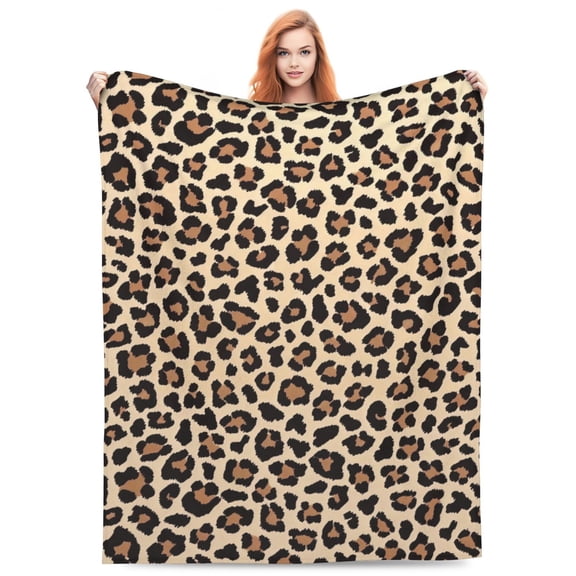 Cheetah Print Blanket Soft Flannel Throw Blanket for Couch Bed Home Decor