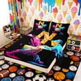 thumbnail image 2 of Erosebridal Letter N Dripping Waffle Baseball Print Full Size Sheets, Sports Monogram Bed Sheets for Kids Boys and Girls, 1 Flat Sheet, 1 Fitted Sheet and 2 Pillowcases, 2 of 6